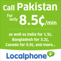 Cheap Calls to Pakistan with Localphone.com